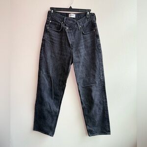 Agolde criss cross jeans black washed Women’s Straight-Leg baggy Jeans